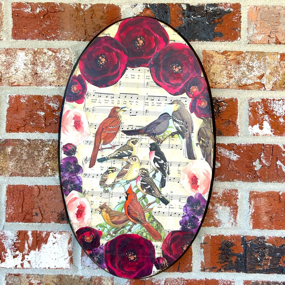 Charming Bird Oval Wall Decor for Home or Patio
